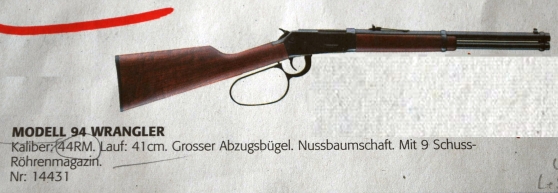 Unterhebelrepetierer Winchester Modell 94 Wrangler, Kaliber .44RM